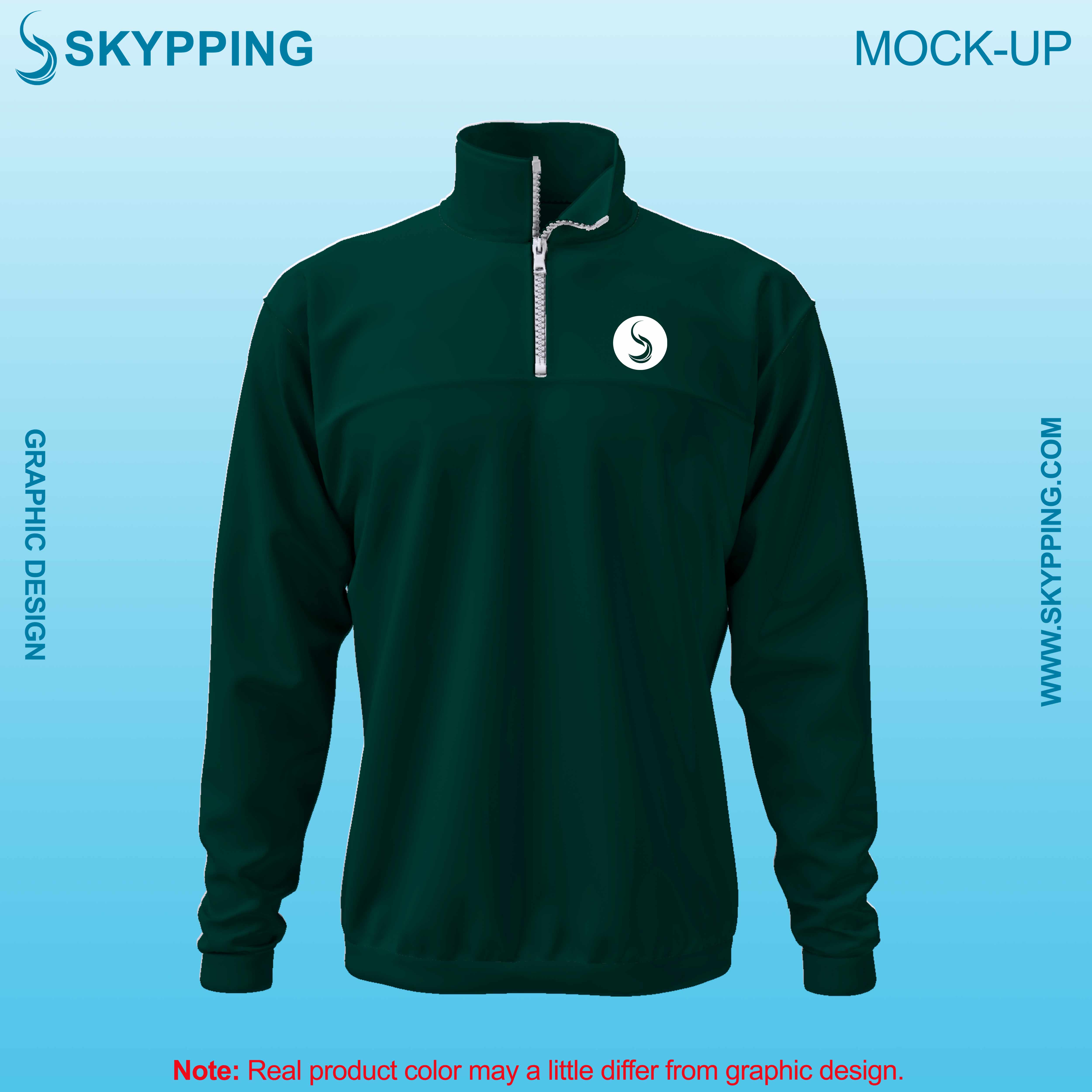 Toddle neck set-in style sleeve with quarter zip sweatshirt for men